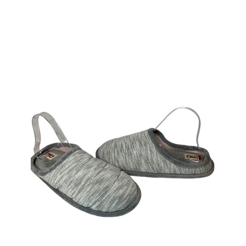 Dearfoams Size 10 Slip On Quilted Mule Soft Slippers House Shoes Gray Gift